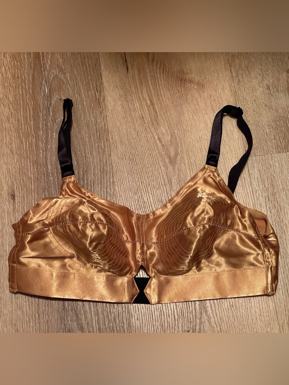 Secrets in Lace gold vintage 50s style bullet bra 32C pinup alt fetish Bond Girl